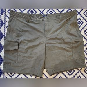 George Men's Khaki Cargo Pocket Shorts,Size 50 Nylon Blend, Light Weight